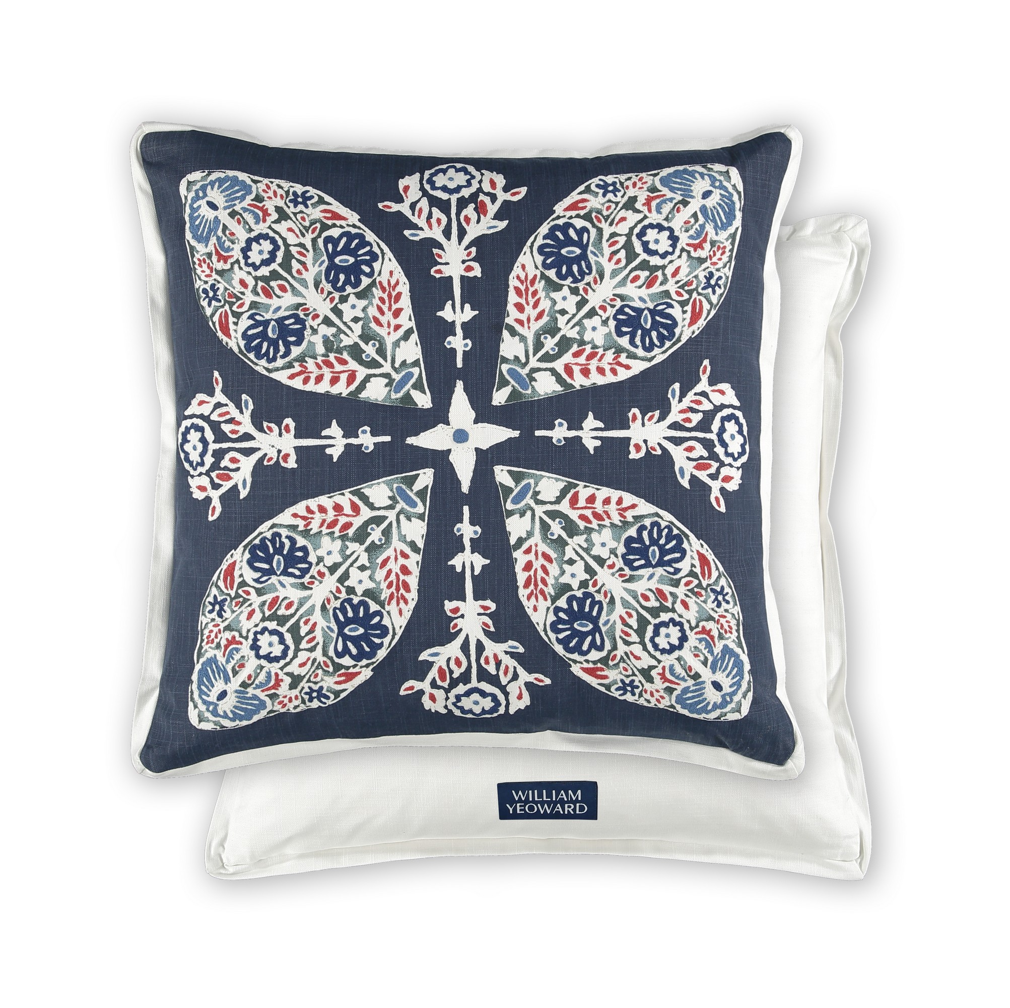 Merida Embroidered Cushion By William Yeoward In Rouge Blue